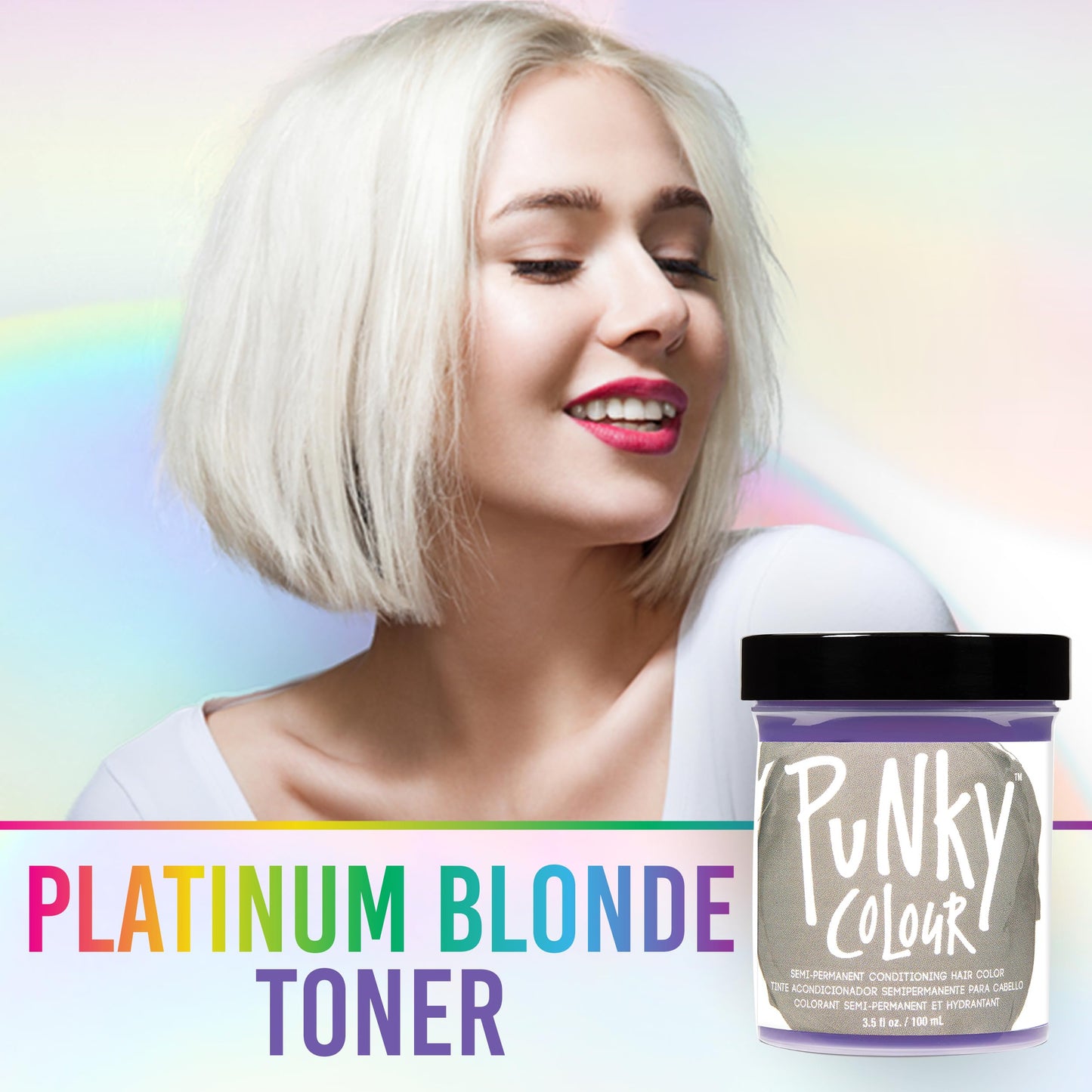 Punky Platinum Blonde Toner Semi Permanent Hair Color - Vegan, Cruelty-Free Conditioning Hair Dye, Lasts Up to 35 Washes, 3.5 fl oz Beauty & Personal Care Punky