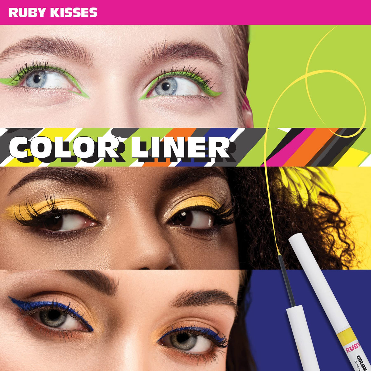 Ruby Kisses Color Liquid Eyeliner Water Resistant Long Lasting Eyeliner 3 ml (0.10 fl.oz.) (White) Beauty & Personal Care Ruby Kisses