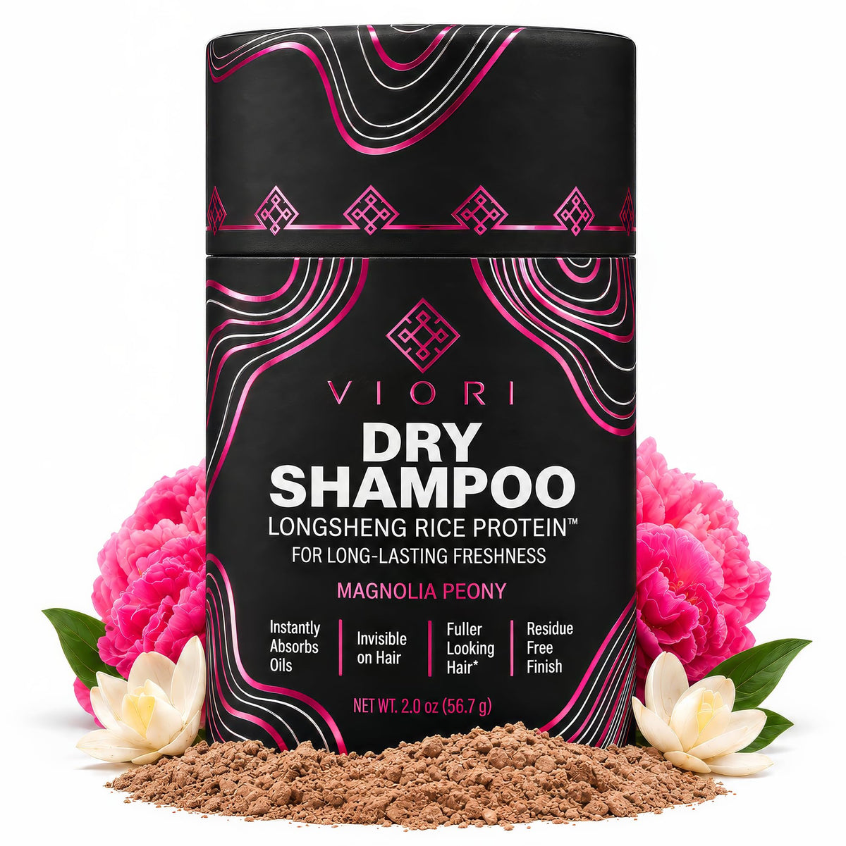 Viori Dry Shampoo Powder - Magnolia & Peony, Fast-Absorbing