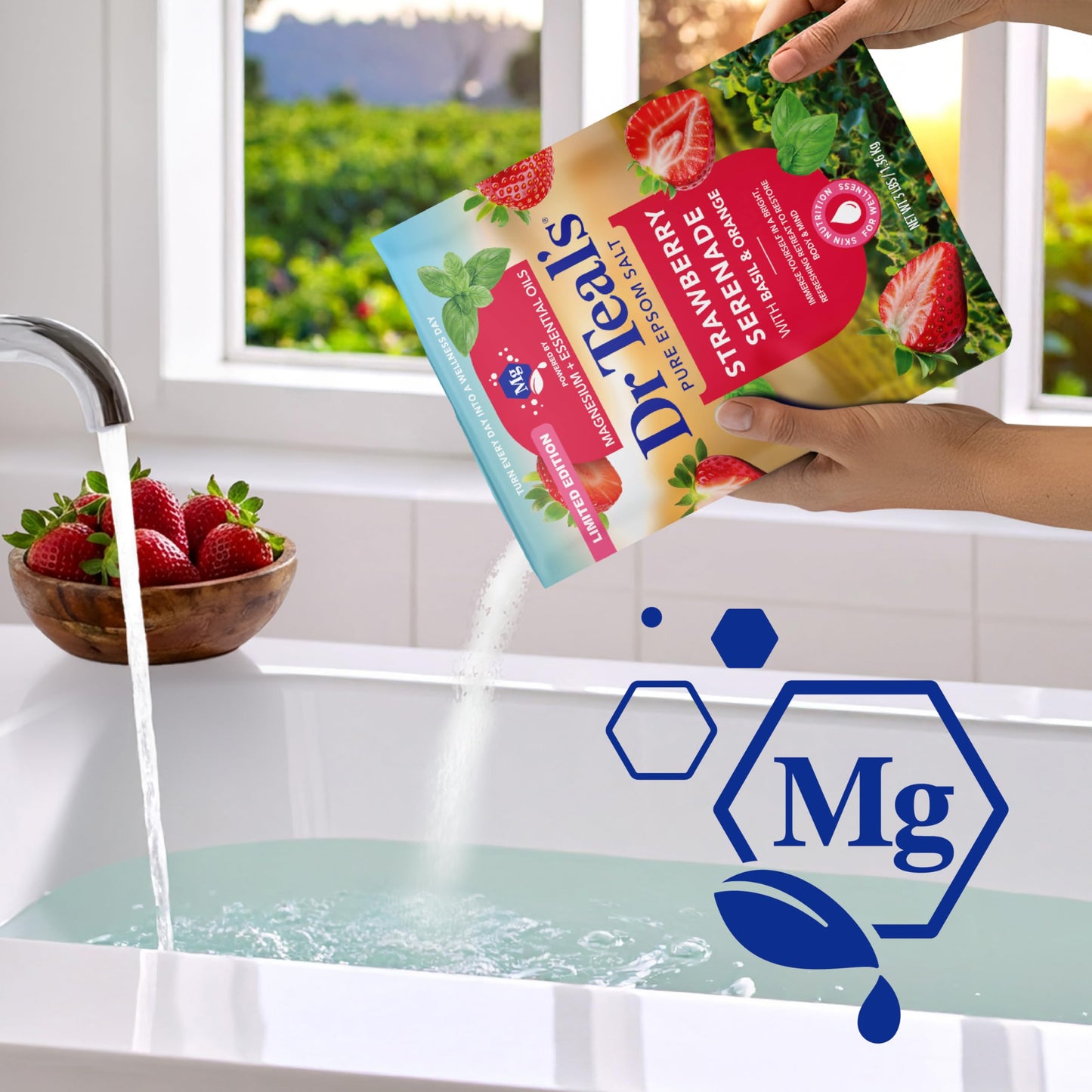 Dr Teal's Epsom Salt Magnesium Soak, Strawberry Serenade with Basil & Orange, 3 lbs Beauty and Personal Care Dr Teal's
