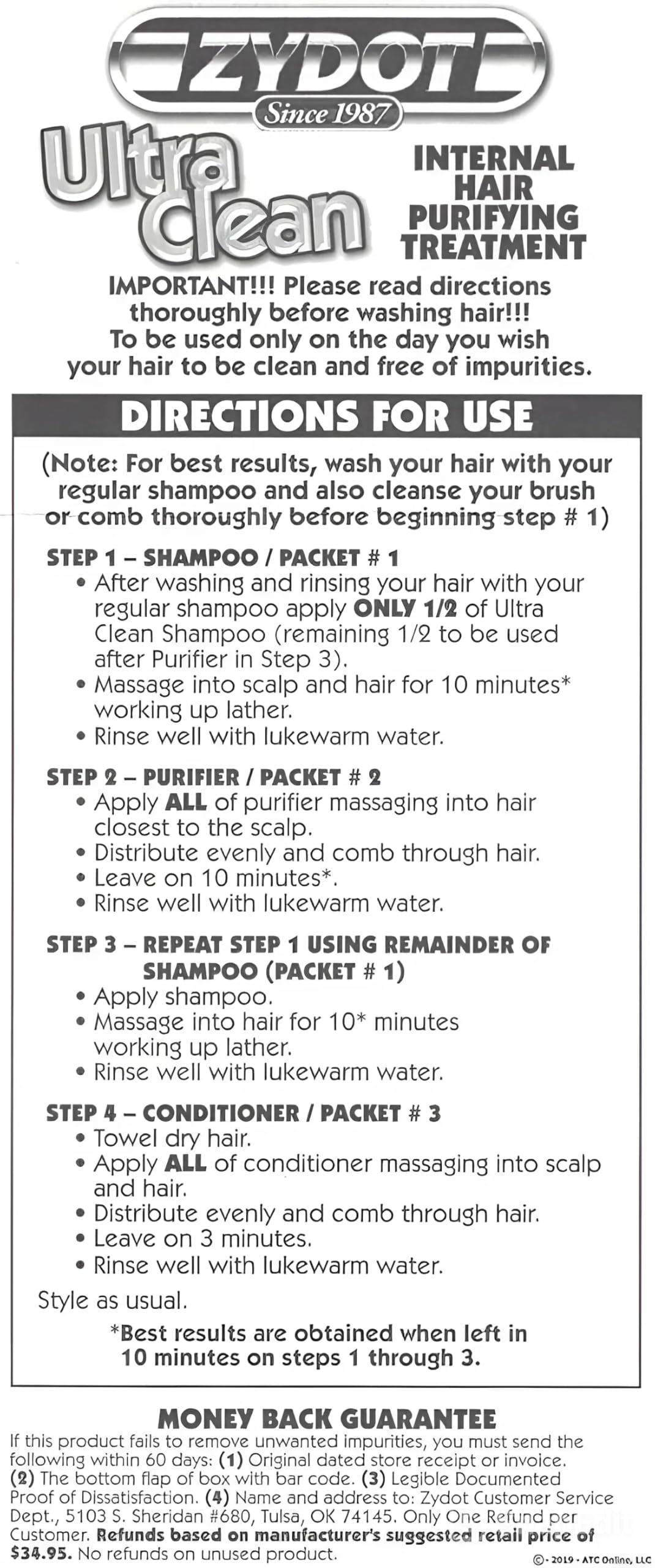 Zydot Ultra Clean Detox Shampoo Kit – Fast Hair Follicle Cleansing, Toxin Removal & Deep Detox for Clear, Healthy Hair Beauty & Personal Care RU CLEAN