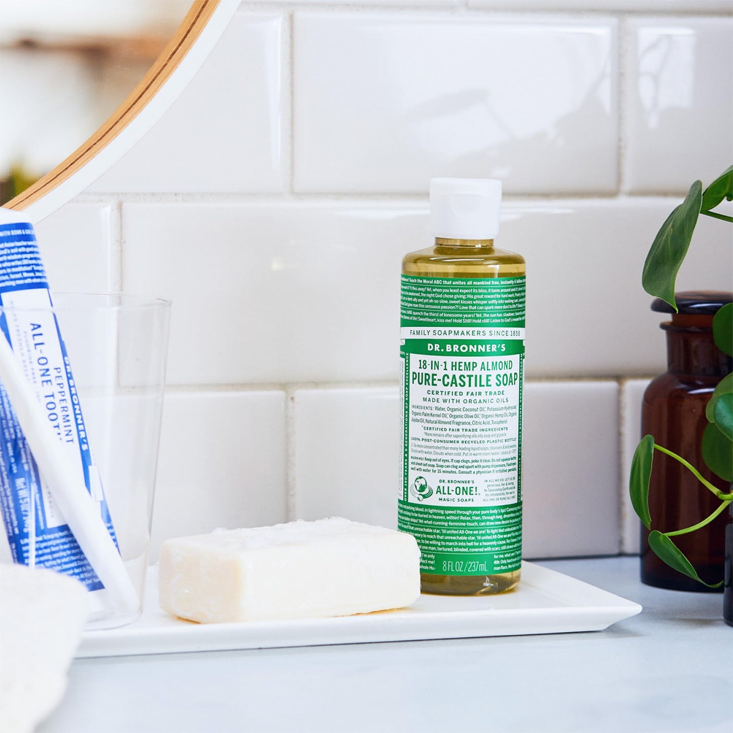Dr. Bronner's Pure-Castile Magic Soap Liquid (Almond, 16 Ounce) - Made with Regenerative Organic Certified Oils, 18-in-1 Uses: Face, Body, Hair Beauty & Personal Care Dr. Bronner's