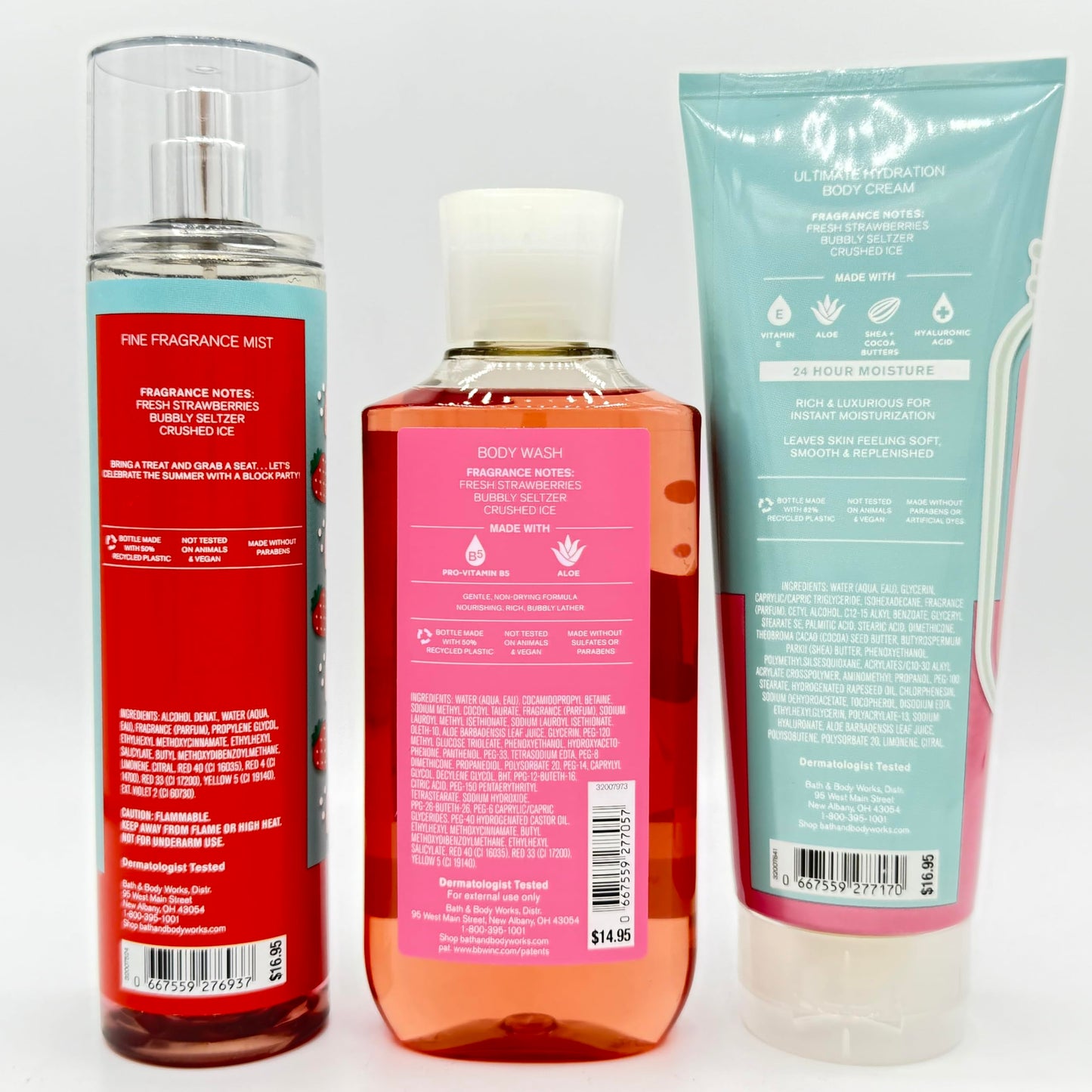 Bath & Body Works Strawberry Soda 3-Piece Set - Includes: Fine Fragrance Mist, Body Wash and Ultimate Hydration Body Cream Beauty and Personal Care Bath & Body Works