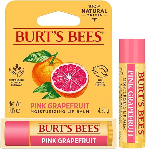 Burt's Bees 100% Natural Moisturizing Lip Balm, Pink Grapefruit with Beeswax & Fruit Extracts, 1 Tube Beauty & Personal Care Burt's Bees