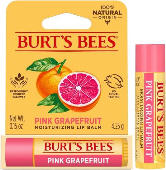 Burt's Bees 100% Natural Moisturizing Lip Balm, Pink Grapefruit with Beeswax & Fruit Extracts, 1 Tube Beauty & Personal Care Burt's Bees