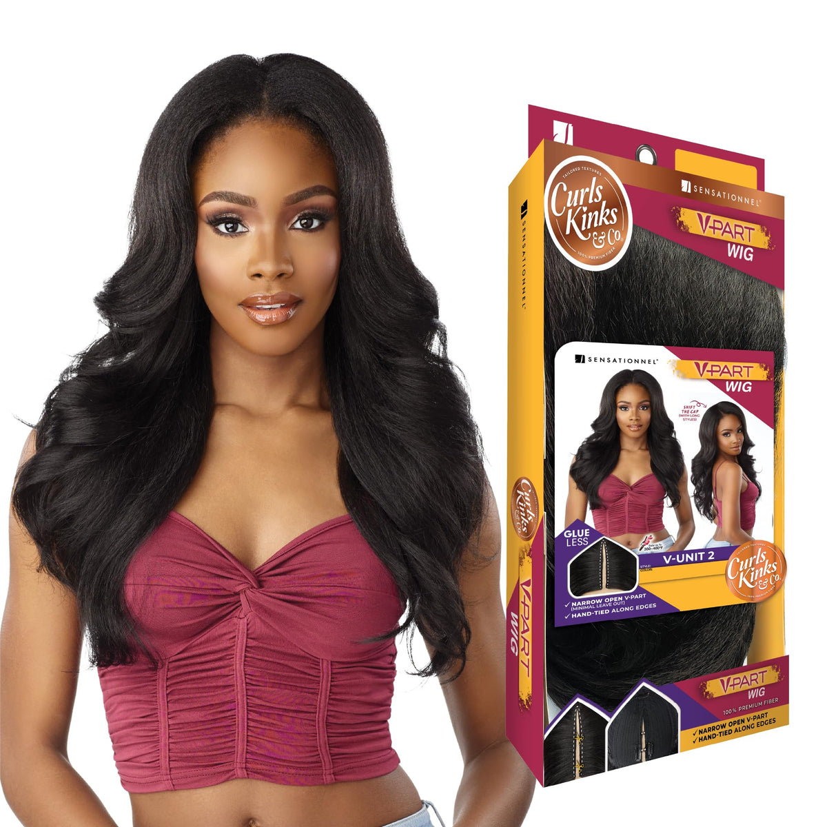 Sensationnel Curls Kinksandco Vpart Wig-Unit 2, 2 DARKBROWN