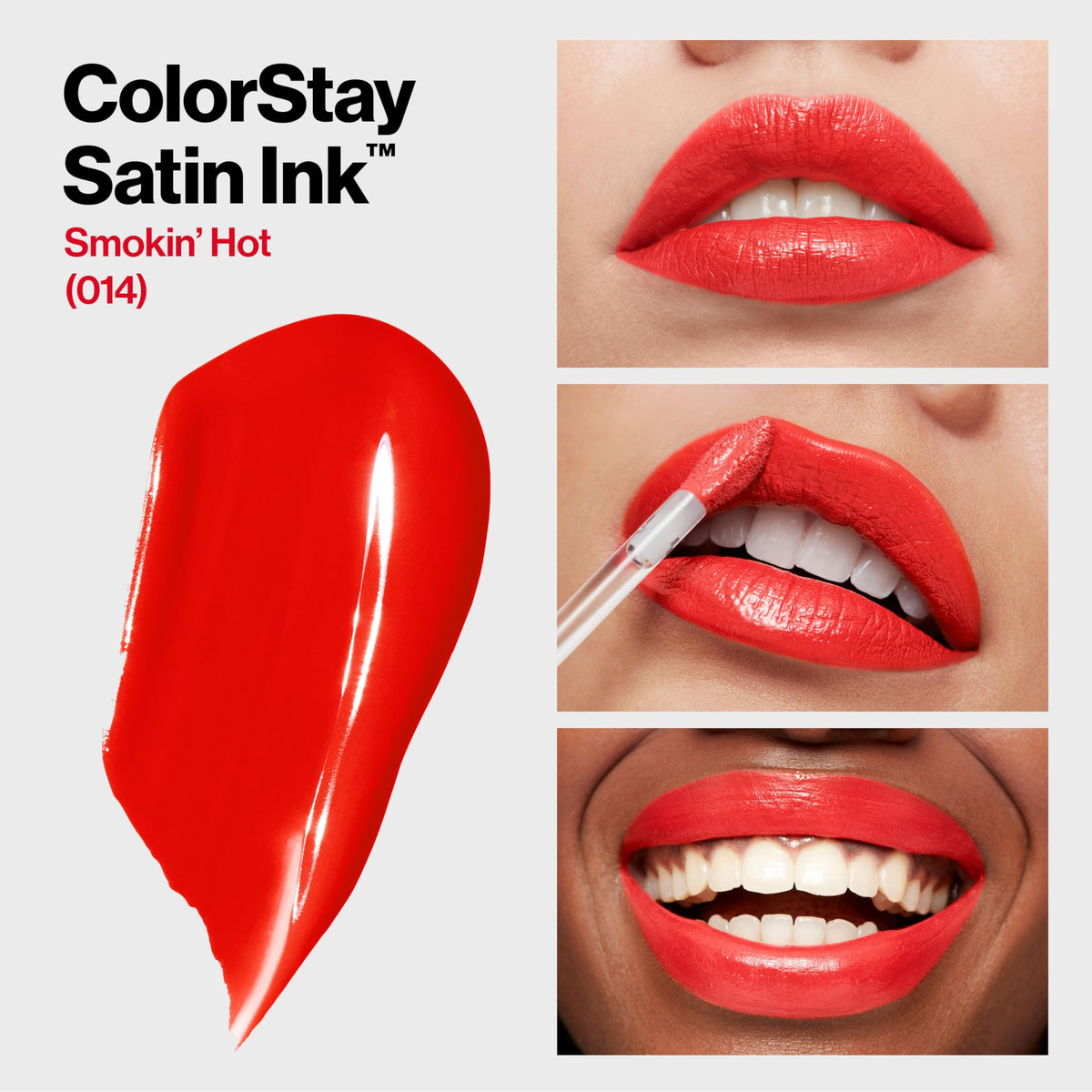 Revlon ColorStay Satin Ink Liquid Lipstick, Longwear Rich Lip Colors, Formulated with Black Currant Seed Oil, 014 Smokin' Hot, 0.17 fl oz Beauty & Personal Care REVLON