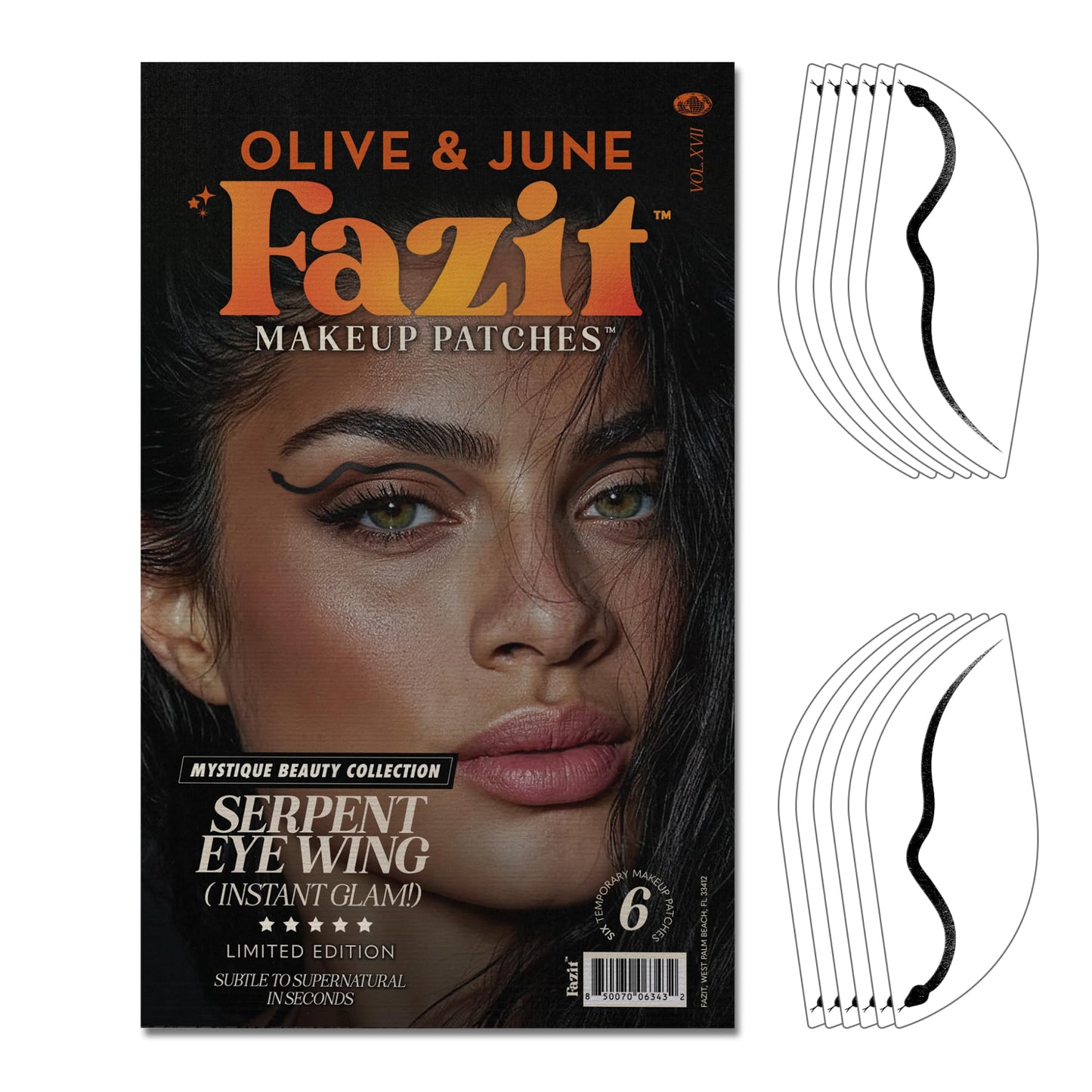 Fazit Makeup Patches - Halloween Serpent Eye Wings - Glow Up Make-Up Patches - Cute Glitter Makeup Accessories for Women - Cosmetic Glitter for Face Beauty & Personal Care Fazit