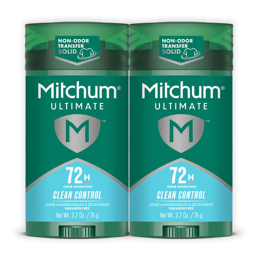 Mitchum Ultimate 72HR Odor Protection Men’s Antiperspirant & Deodorant, Long-Lasting Freshness, Invisible Solid, No White Residue Left on Skin, Clean Beauty and Personal Care Mitchum