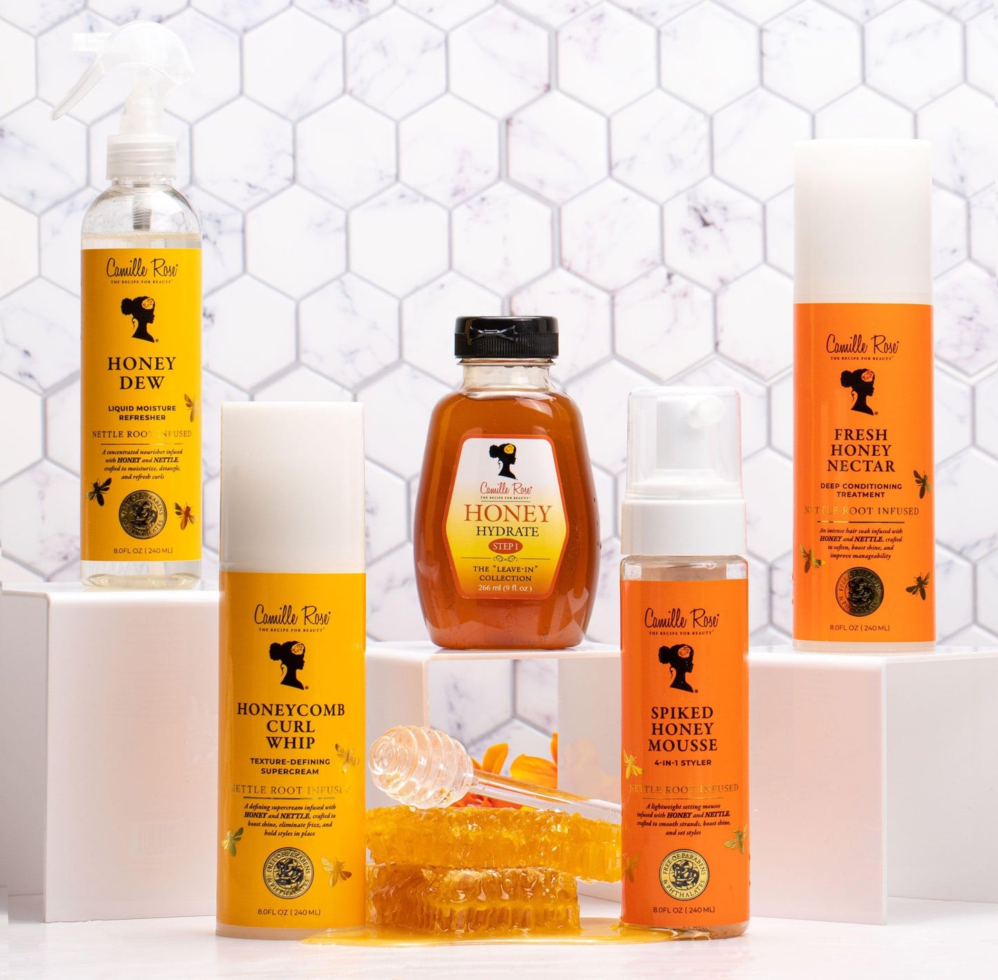 Camille Rose Honeycomb Curl Whip Texture-Defining Hair Styling Cream, with Honey and Nettle Root to Reduce Frizz, Nourish, and Add Shine, 12 fl oz Beauty & Personal Care Camille Rose