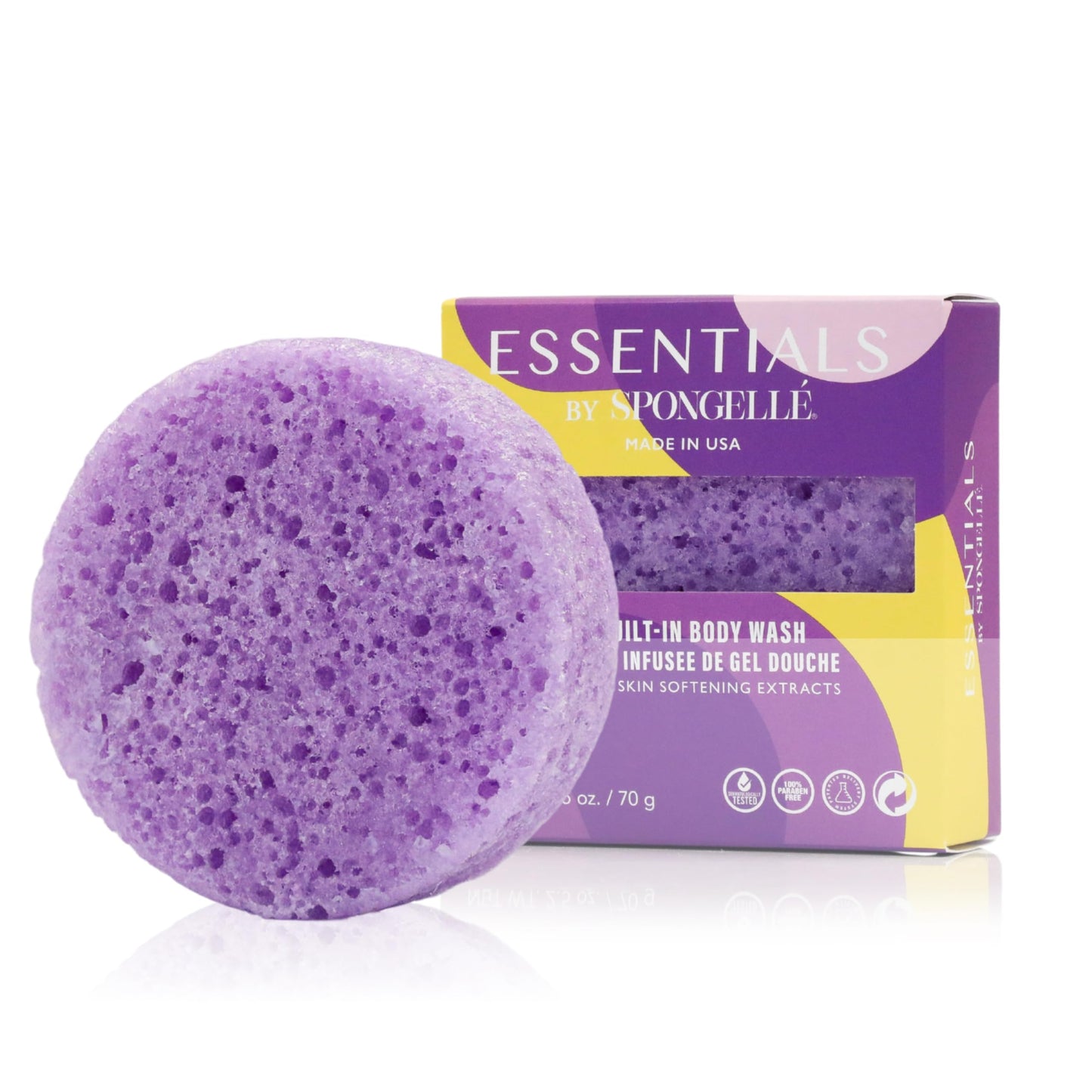 Spongelle Lavender Essentials Body Buffer - Bath & Shower Loofah for Women - Cleanse, Exfoliate, and Nourish in one Easy Step - Cruelty-Free, Vegan Beauty and Personal Care SPONGELLÉ