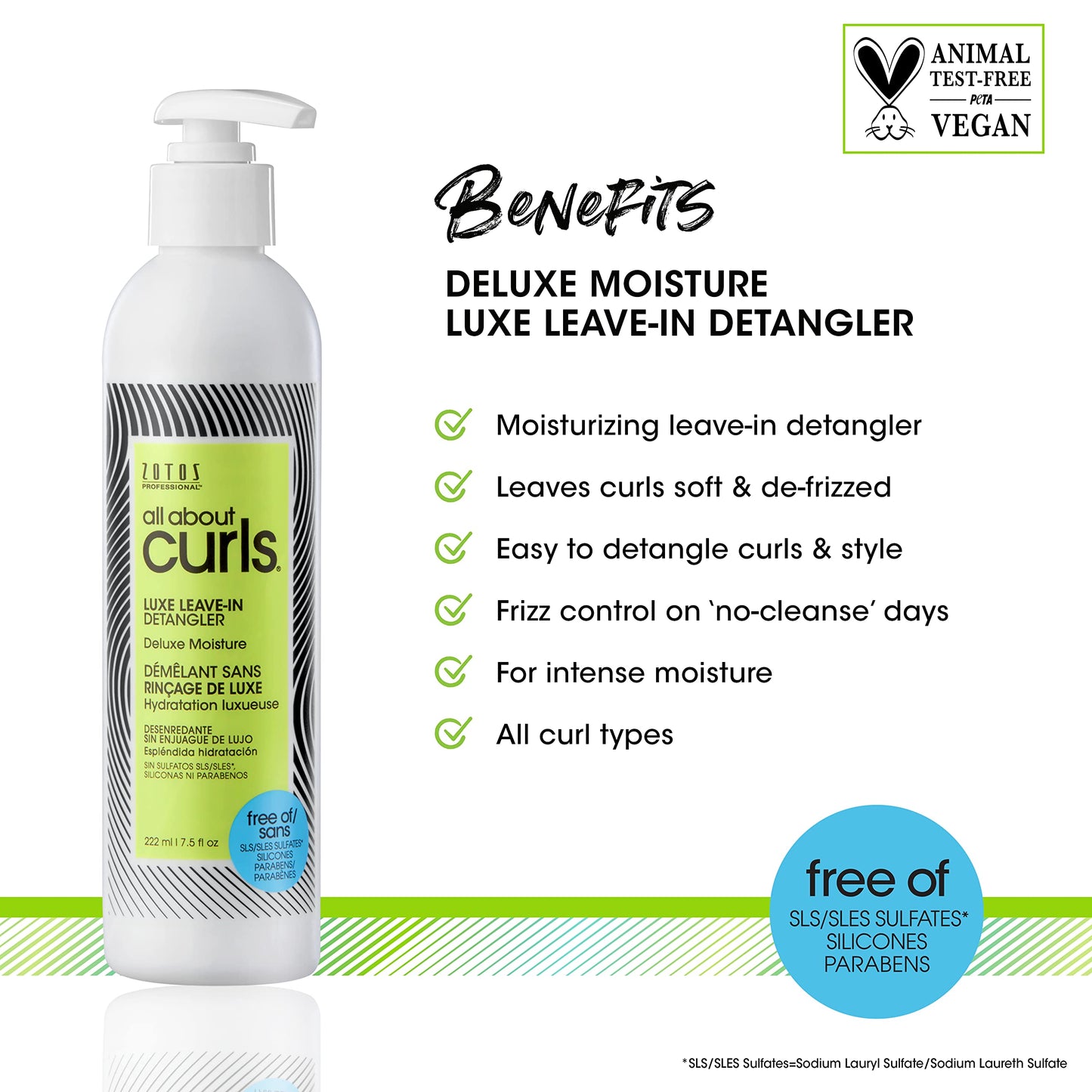 ALL ABOUT CURLS Luxe Leave-In Detangler | Deluxe Moisture | Detangle, Moisturize, De-Frizz | All Curly Hair Types | Vegan & Cruelty Free | Sulfate Beauty & Personal Care ALL ABOUT CURLS