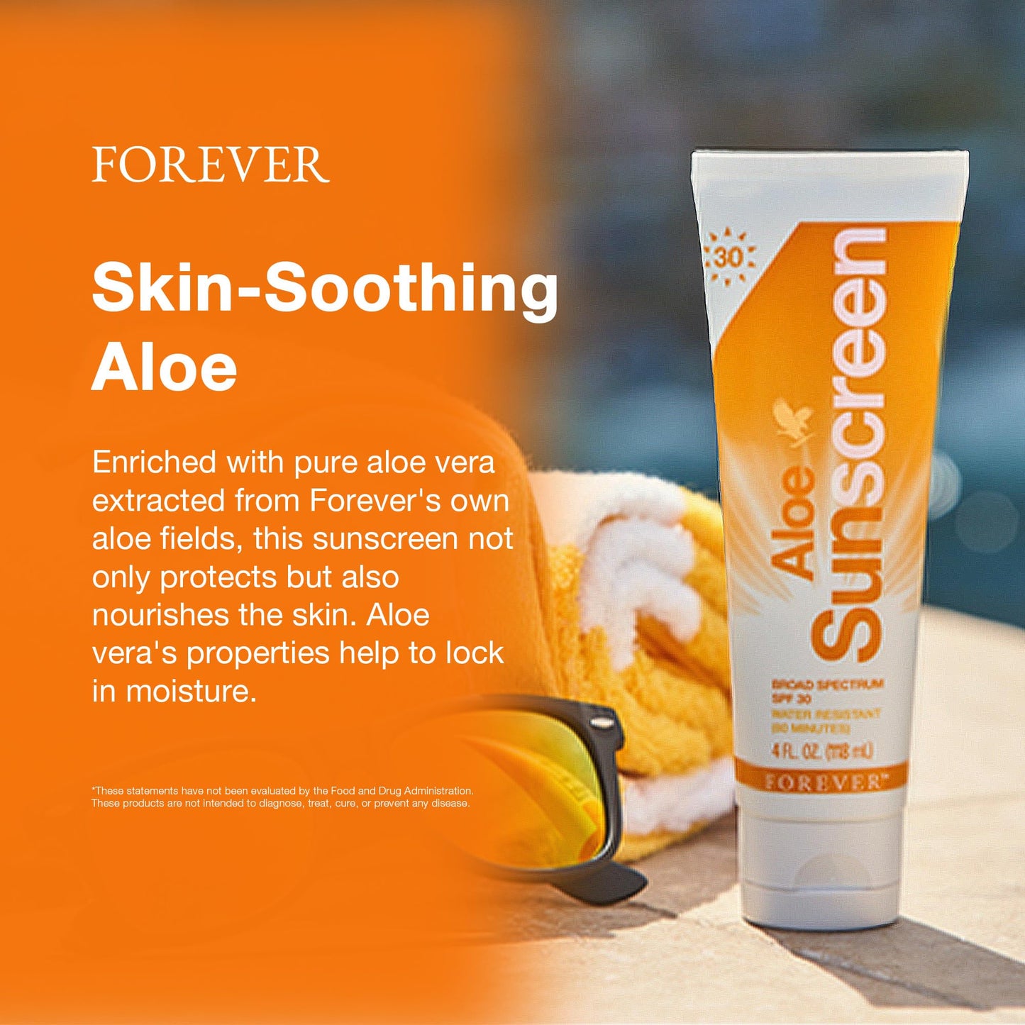 Forever Living - Aloe Sunscreen SPF 30 - with Aloe Vera, Water-Resistant Broad Spectrum UVA and UVB Defense, 4 fl oz Beauty & Personal Care Forever Living Products