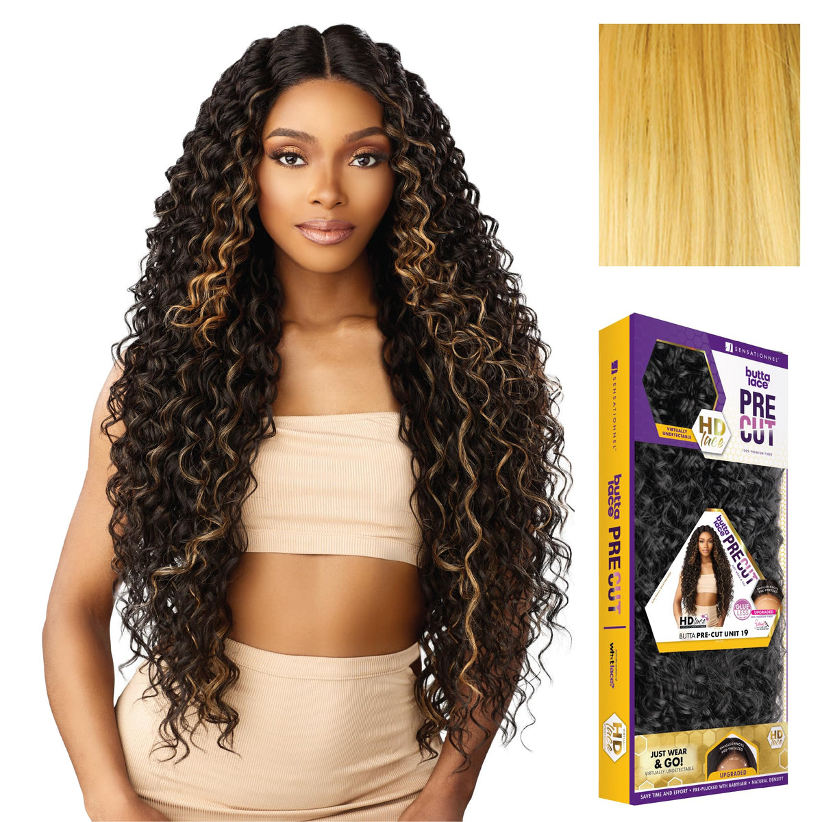 Sensationnel Butta Lace Precut Wig-Unit 19, HONEYBLONDE