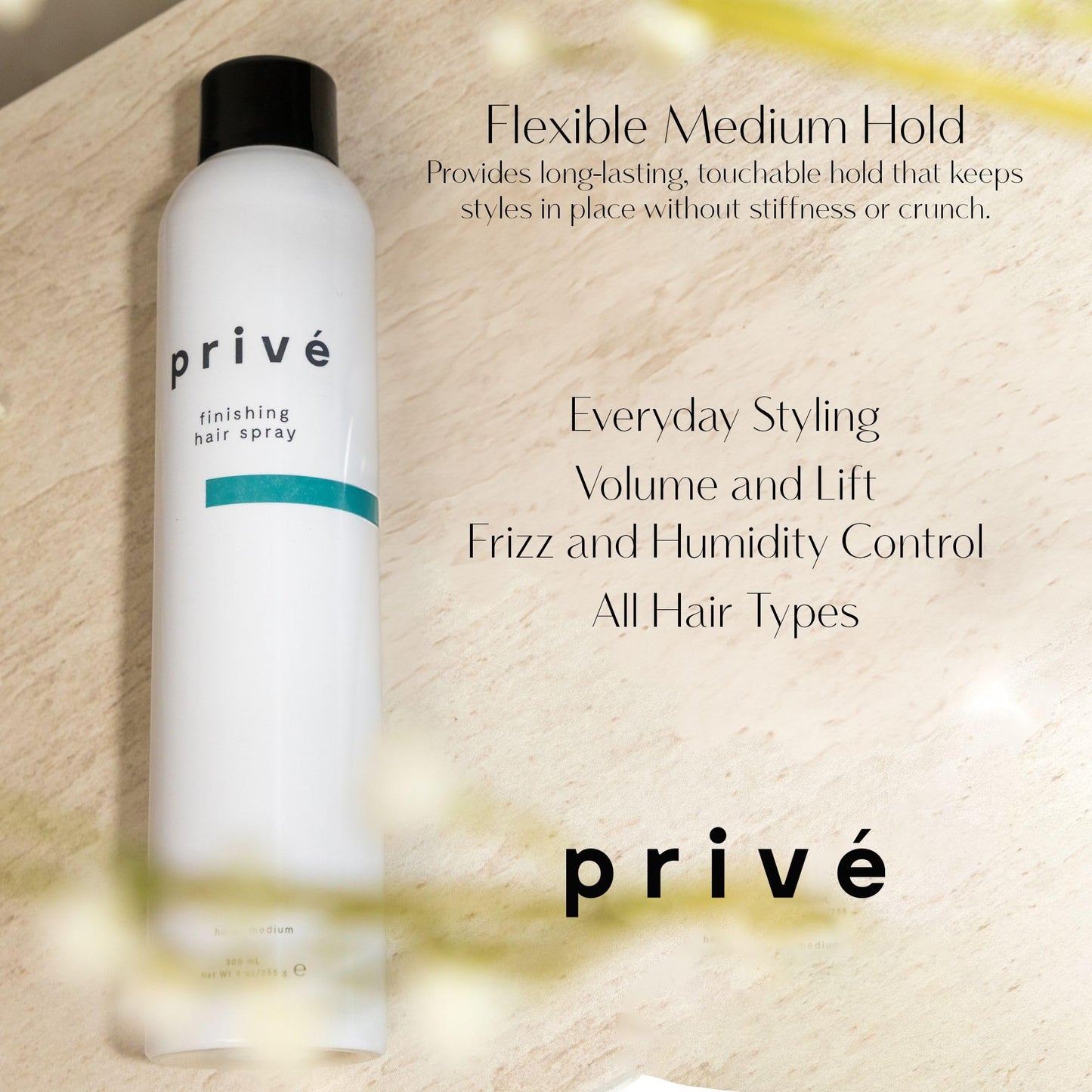 Privé Finishing Hair Spray Medium Hold - Volumizing Spray for Total Control- Perfect for Root Lift and Frizz Control - 9 Oz Beauty & Personal Care Prive