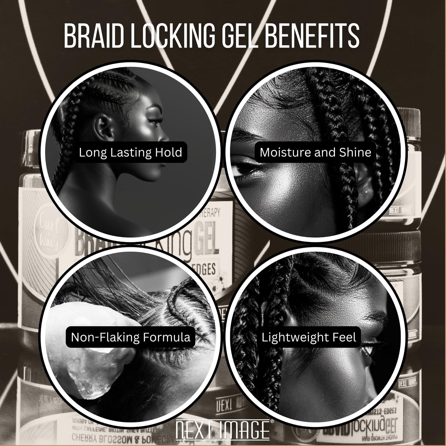 NEXT IMAGE - Braid Locking Gel [Olive & Avocado] 3oz Beauty & Personal Care NEXT IMAGE