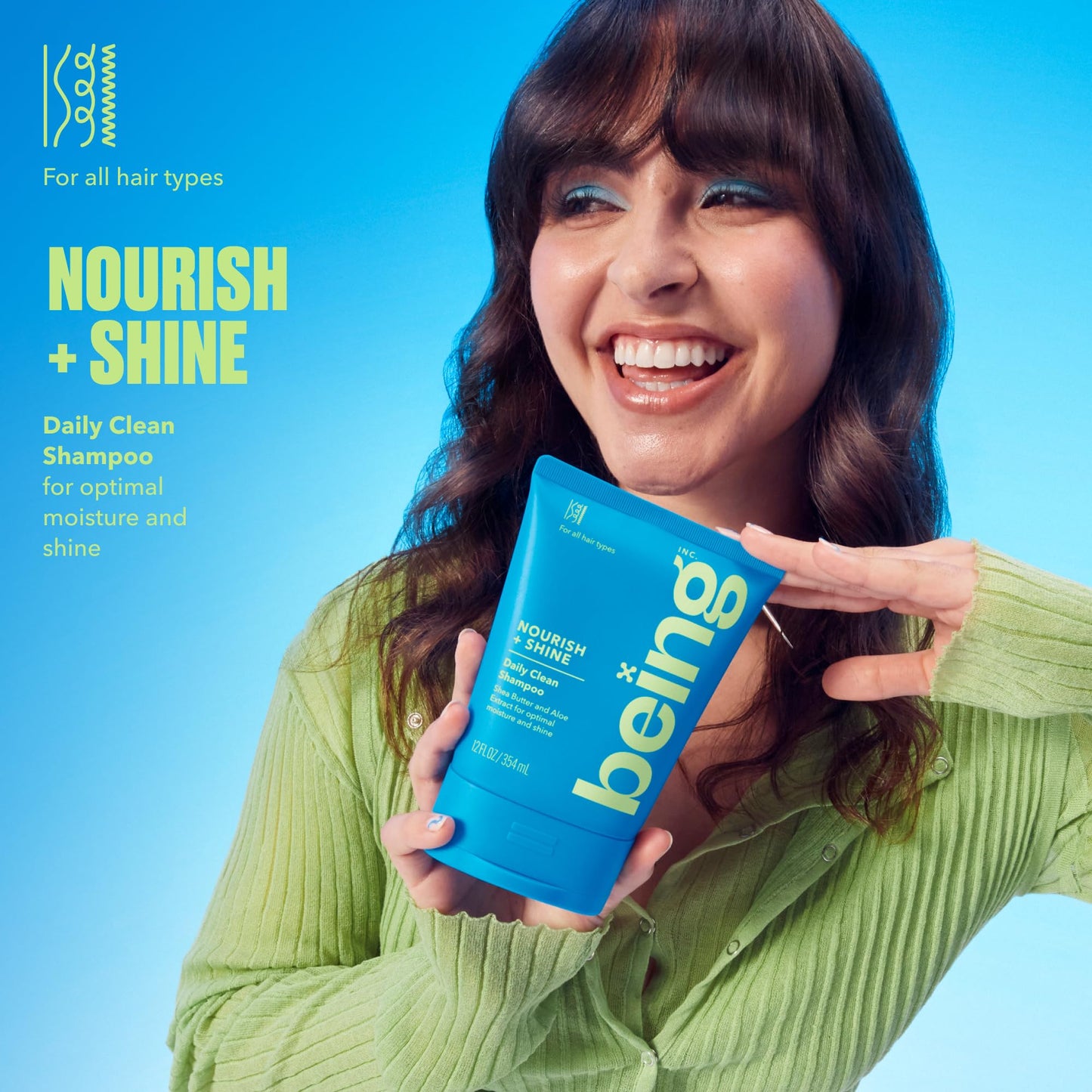 being NOURISH + SHINE Daily Clean Shampoo and Conditioner Set 354mL with Shea Butter and Aloe Extract Beauty & Personal Care BEING INC