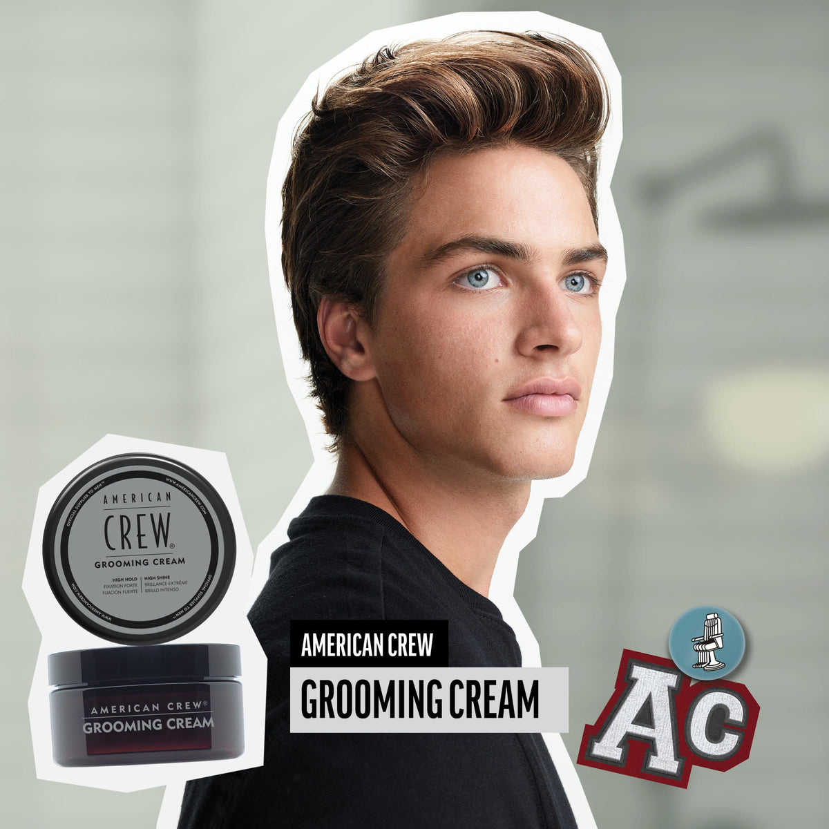 American Crew Men's Grooming Cream, Like Hair Gel with High Hold & High Shine, Stocking Stuffer for Him, 3 oz Beauty & Personal Care AMERICAN CREW