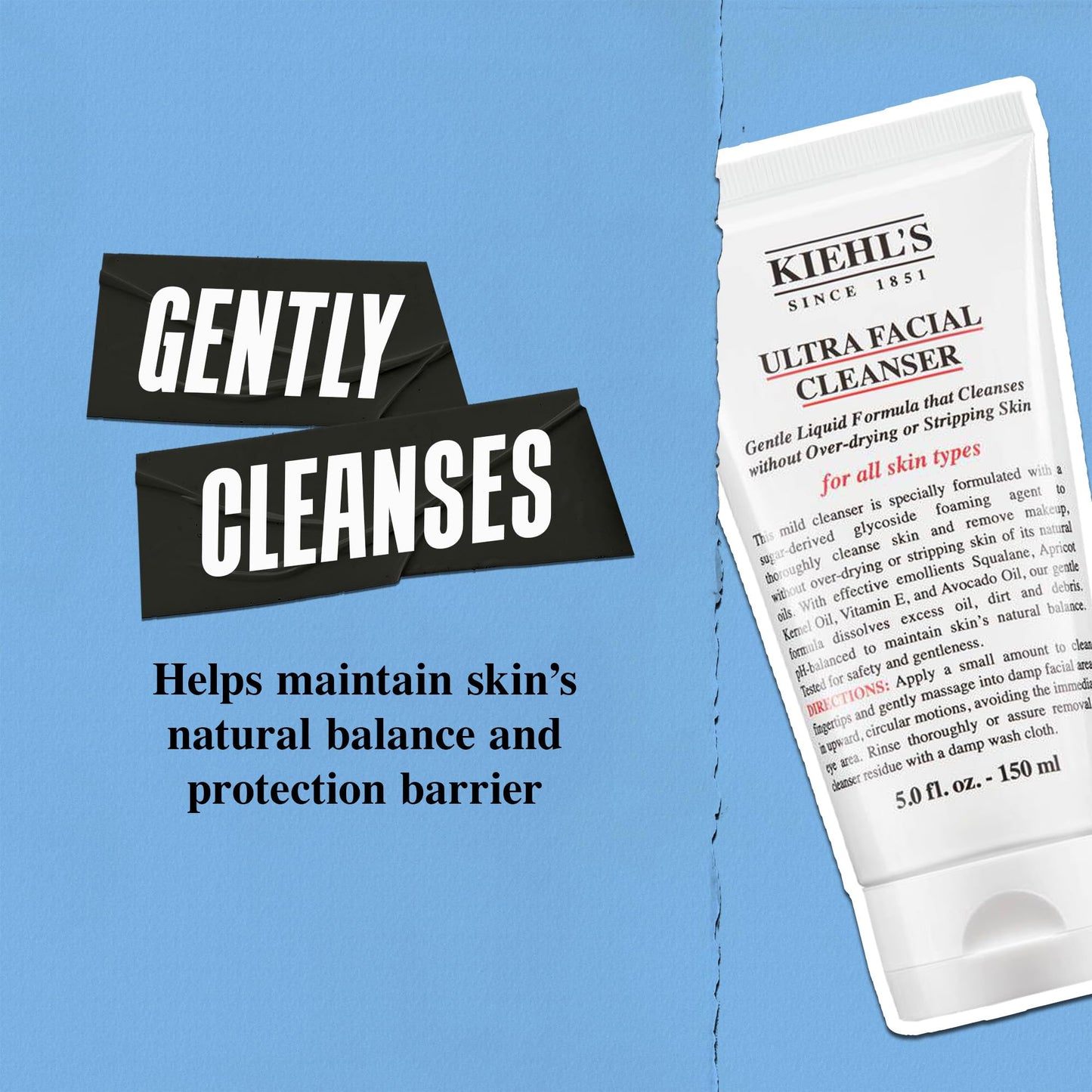 Kiehl's Ultra Facial Cleanser, Gentle Face Wash for All Skin Types, Foaming and Hydrating Formula, Gently Exfoliates and Moisturizes, Removes Makeup Beauty and Personal Care Kiehl's