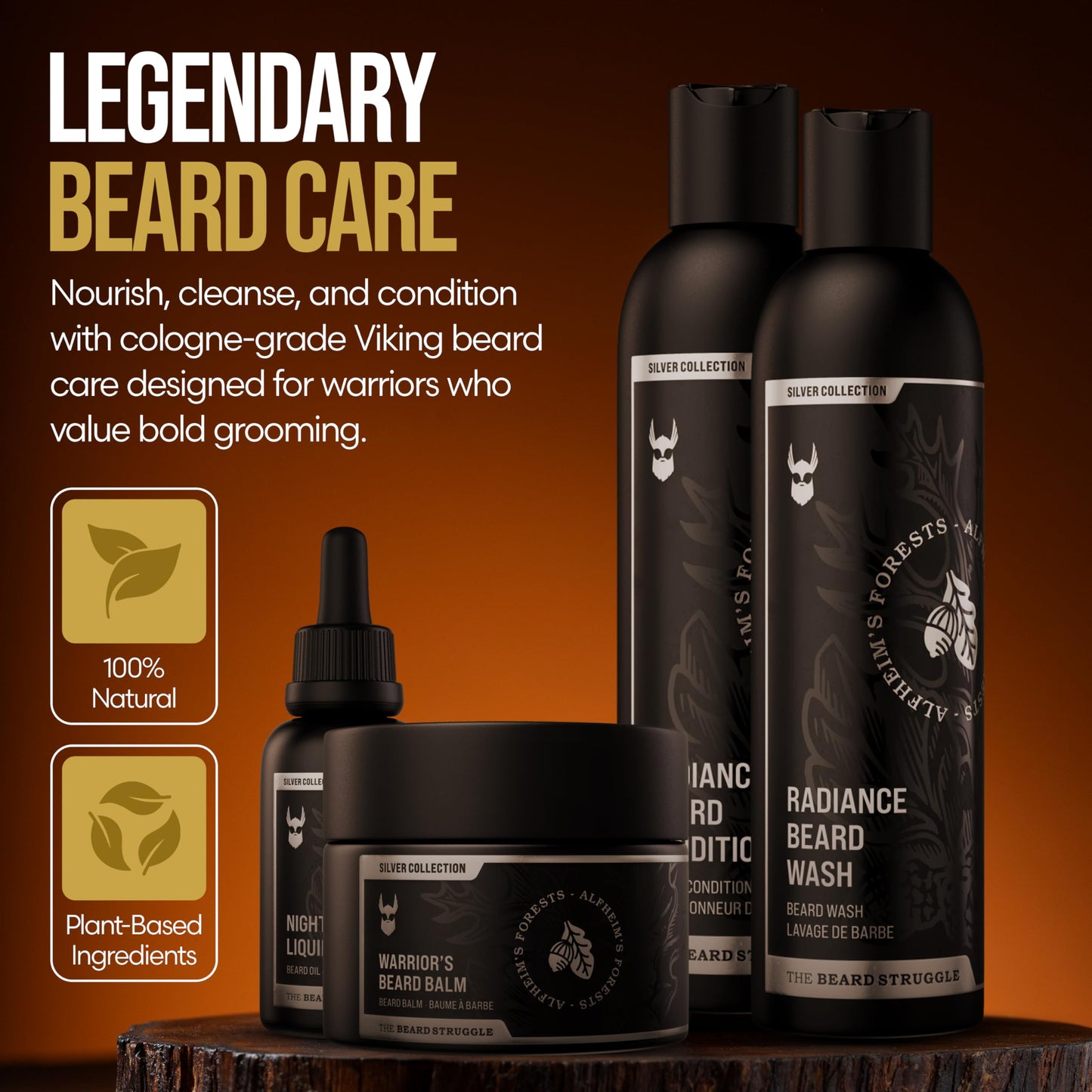 The Beard Struggle Kit for Men - Silver Collection Alfheim's Forests - Balm, Oil, Wash & Conditioner Beauty and Personal Care The Beard Struggle