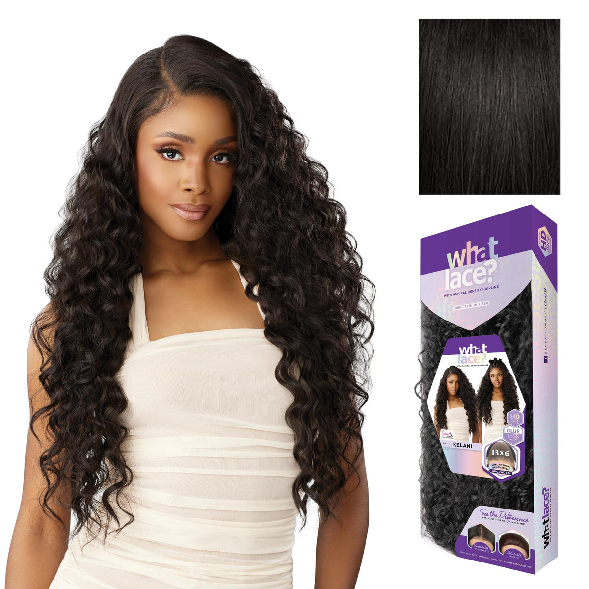 Sensationnel What Lace 13x6 Wig-Kelani, 1B OFFBLACK
