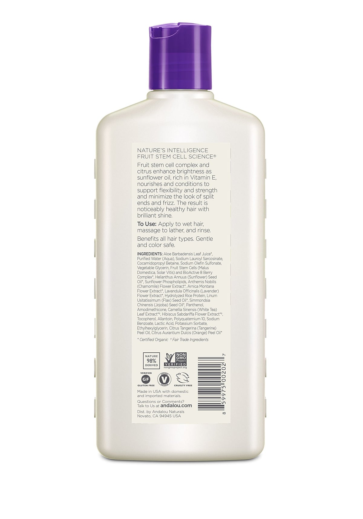 Andalou Naturals Full Volume Shampoo Lavender and Biotin - 11.5 fl oz Pack of 5 Beauty & Personal Care Andalou Naturals