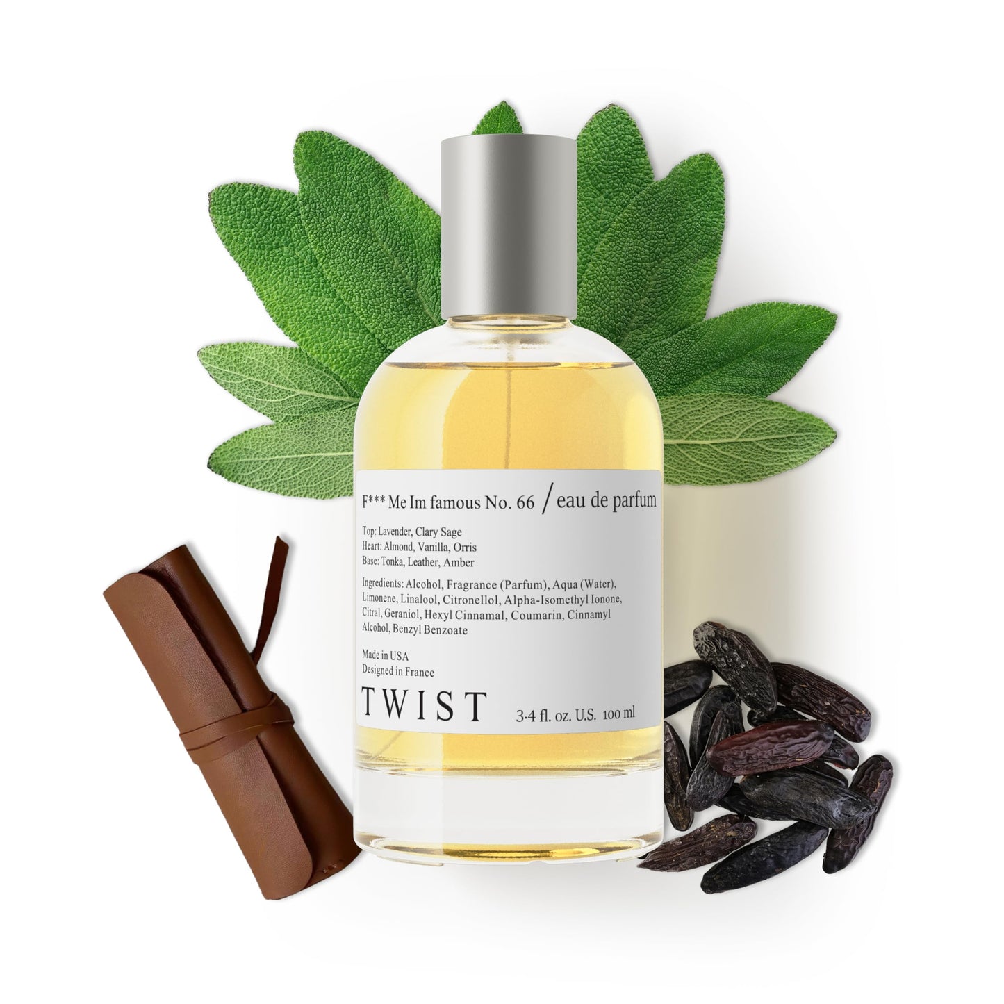 Twist F- Me I'm Famous No. 66 - Eau De Parfum Inspired by T. Ford F- Fabulous, Long-Lasting Perfume For Women & Men, Paraben Free, Vegan, Clean Beauty & Personal Care Twist