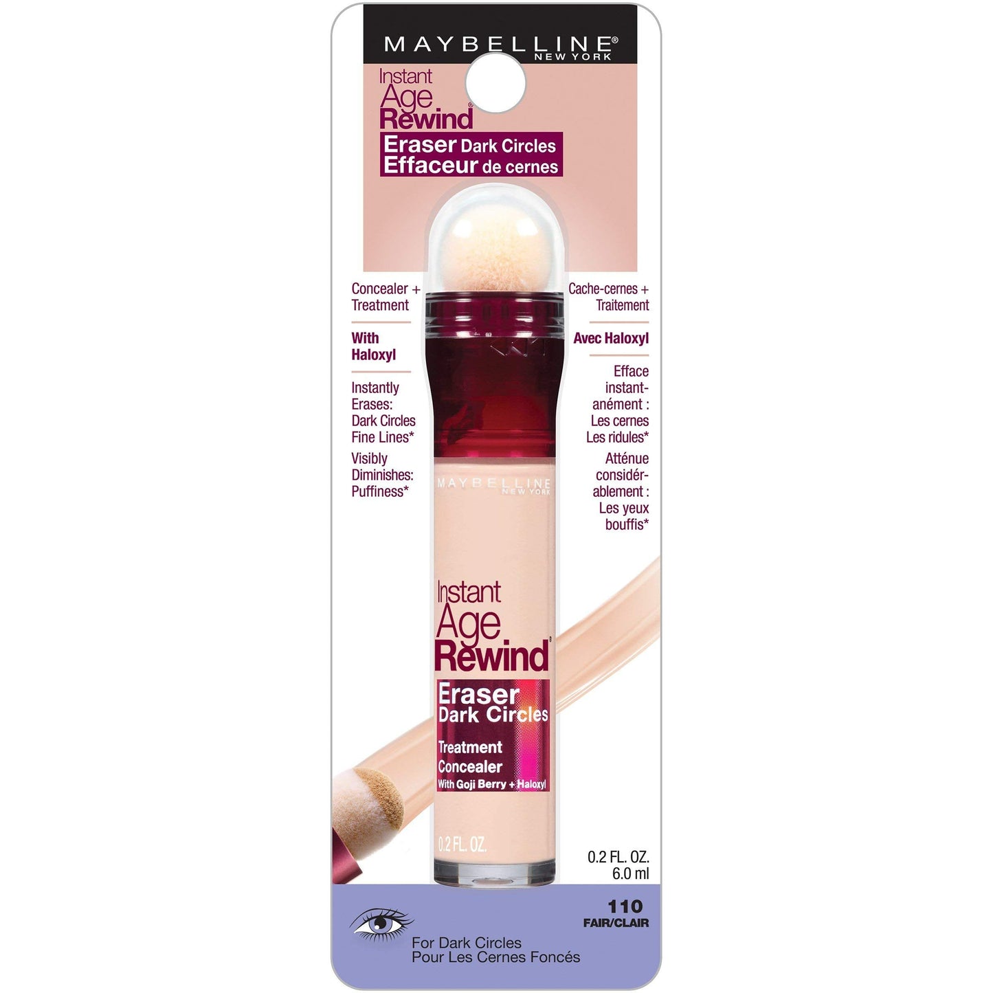 Maybelline Instant Age Rewind Eraser Dark Circles Treatment Concealer, Fair 0.2 oz (Pack of 6) Beauty & Personal Care MAYBELLINE