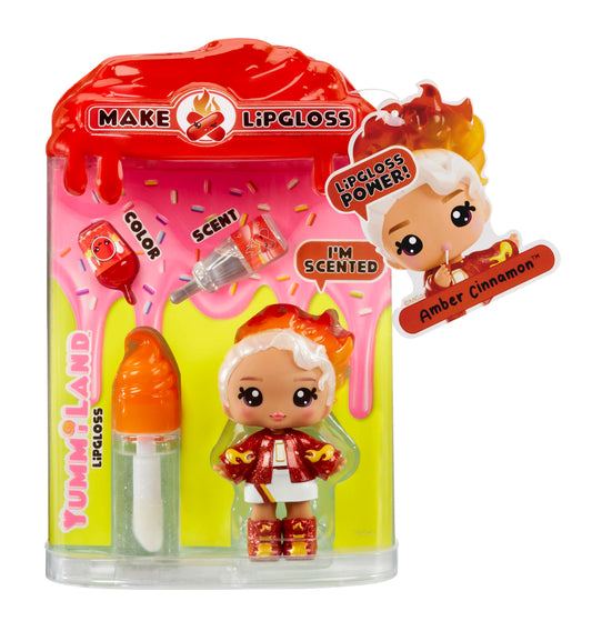 Yummiland Lip Gloss Doll - Amber Cinnamon, with DIY Lip Gloss Kit, Ages 4+ Beauty & Personal Care Yummiland