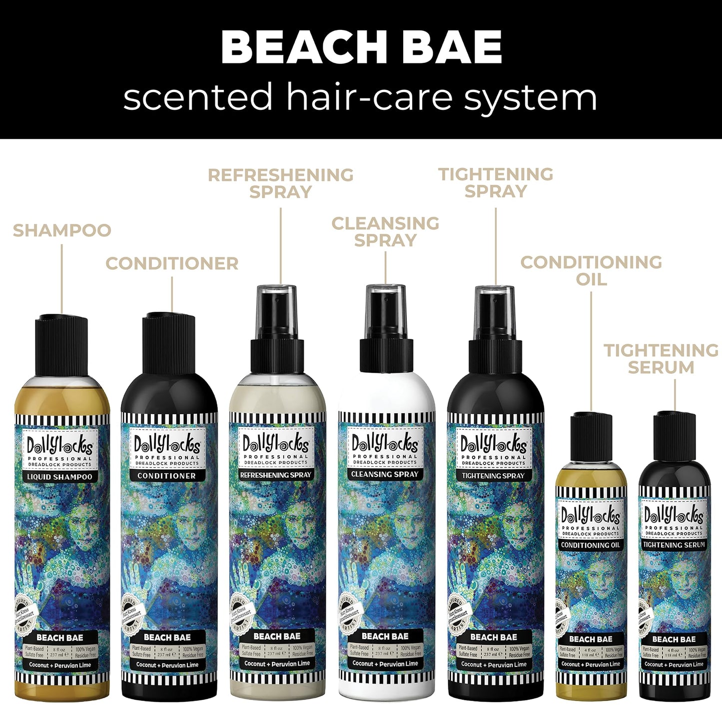 Dollylocks Refreshening Spray for Locs, Braids, Extensions, Dreadlocks | Coconut Lime | Plant-based, Residue-free, Sulfate-free | Refresh Moisturizing Beauty & Personal Care Dollylocks