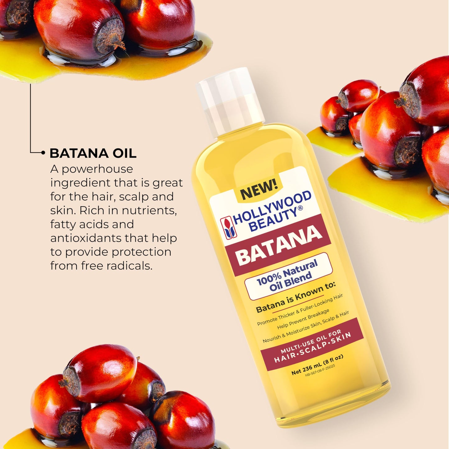 Hollywood Beauty Batana Oil for Hair, Scalp and Skin (8 fl oz) Beauty & Personal Care Hollywood Beauty