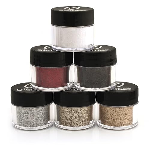 GLITTIES - Neutral Cosmetic Grade Glitter Powder Kit (6 Pk) - A Mix of Ultra Fine Glitter Powder Safe for Skin! Great for Makeup, Tattoos, Face, Lips Beauty & Personal Care Glitties