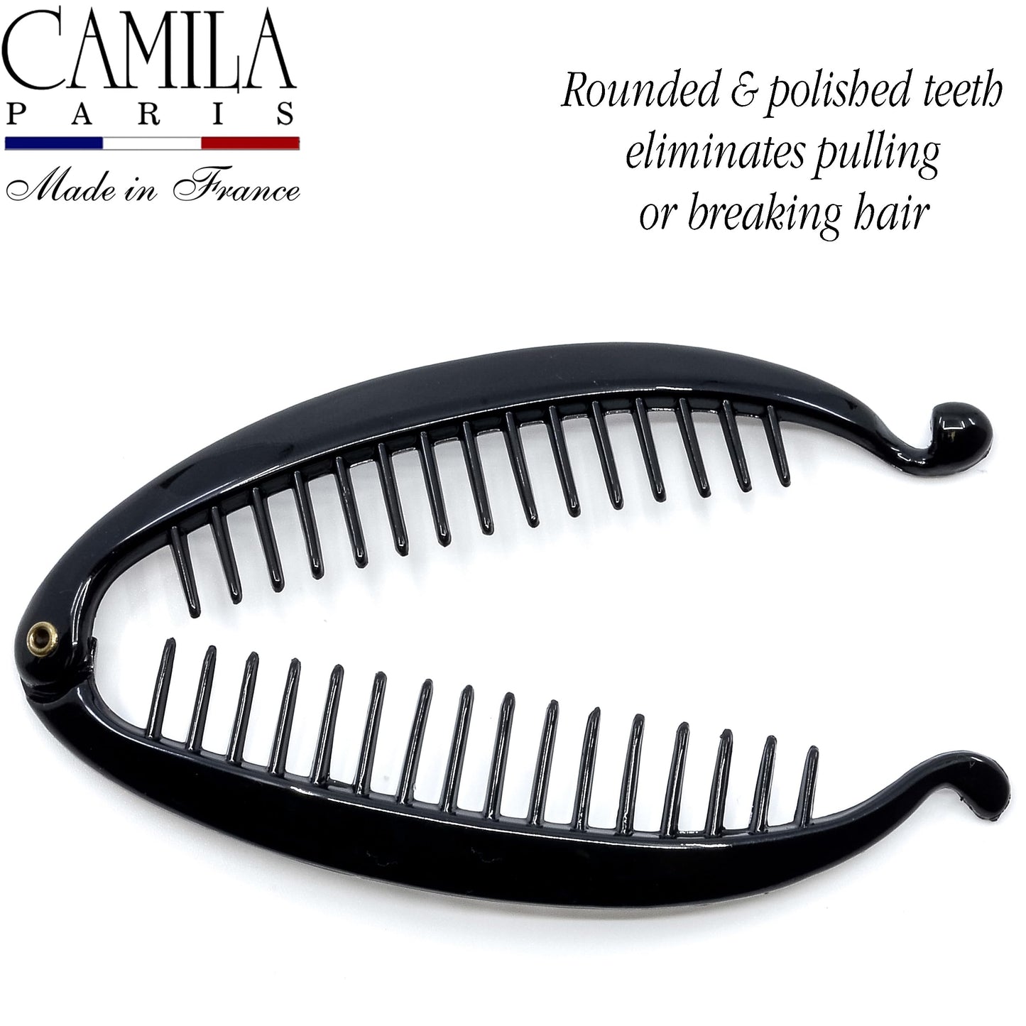 Camila Paris NV136 French Large Banana Clip Hair Comb, Flexible Banana Clips Hair for Thick Hair Ponytail Holder Interlocking Styling Clips for Women Beauty & Personal Care Camila