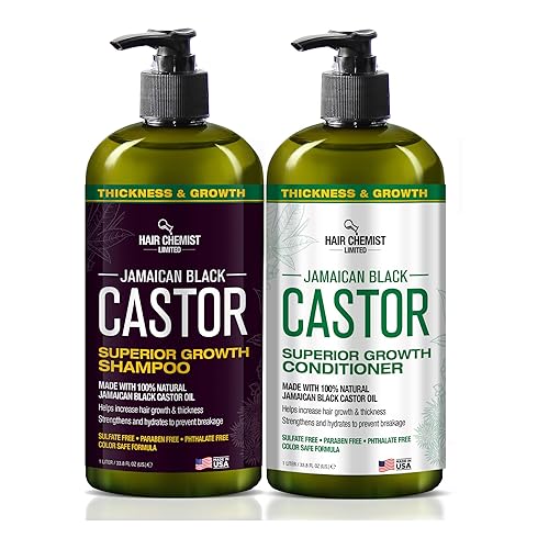 Hair Chemist Superior Growth Jamaican Black Castor Shampoo 33.8oz & Conditioner 33.8oz - 2-PC Shampoo & Conditioner for Hair Growth Beauty & Personal Care Hair Chemist