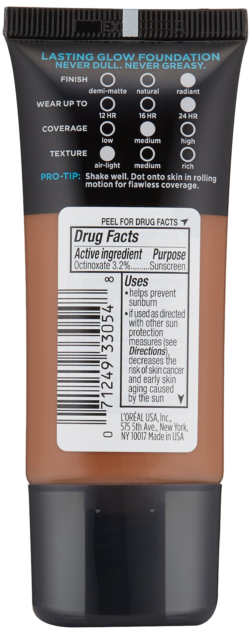 L'Oreal Paris Infallible Pro-Glow Foundation, Cocoa, 1 fl; oz. Beauty & Personal Care L'Oreal Paris