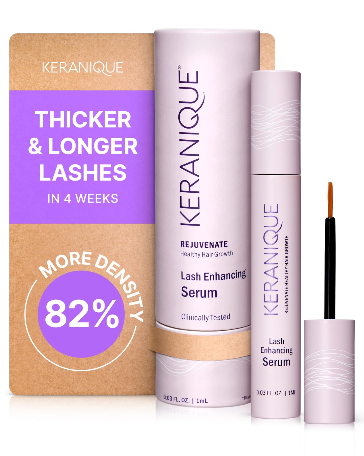 Keranique Lash Growth Serum - Eyelash Enhancer for Women with Thin & Brittle Lashes - Intense Boost for Long, Natural Eyelashes Beauty & Personal Care Keranique