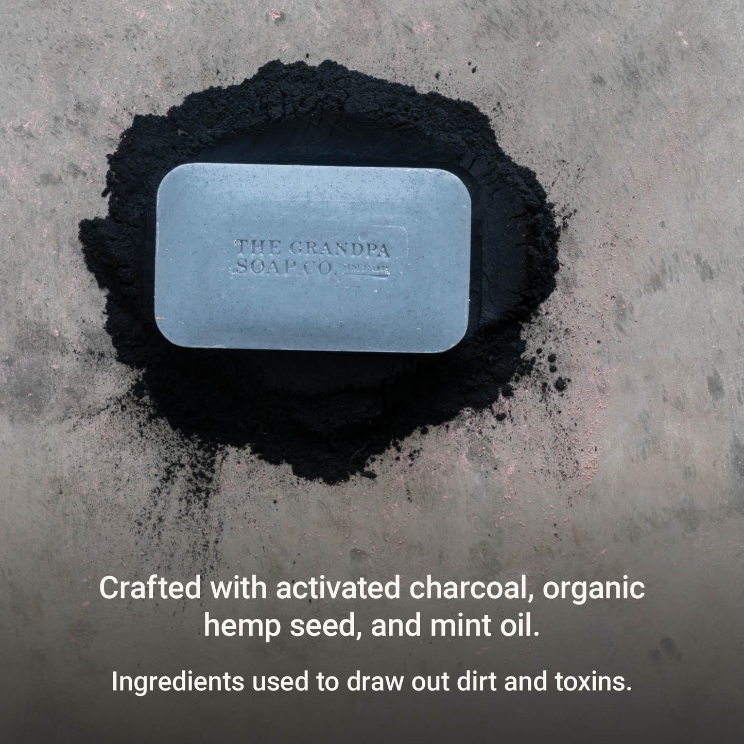 The Grandpa Soap Company Charcoal Bar Soap - With Activated Charcoal Hemp Seed and Mint Oil, Detoxifies, Draws Out Dirt and Toxins, Clear Congested Beauty & Personal Care The Grandpa Soap Company