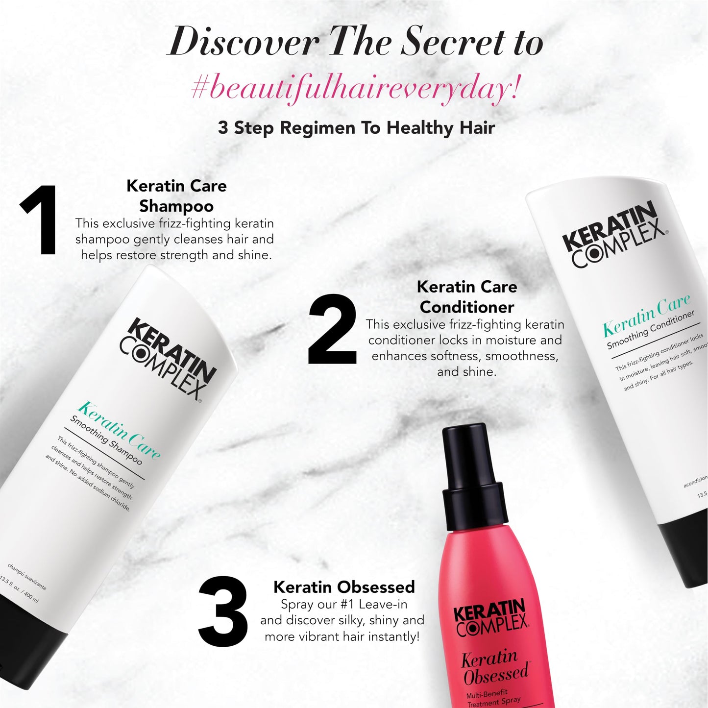 Keratin Complex - Keratin Care Retail Kit - Keratin Care Shampoo & Conditioner 13.8 oz each & 5 fl oz Keratin Obsessed Beauty & Personal Care Keratin Complex