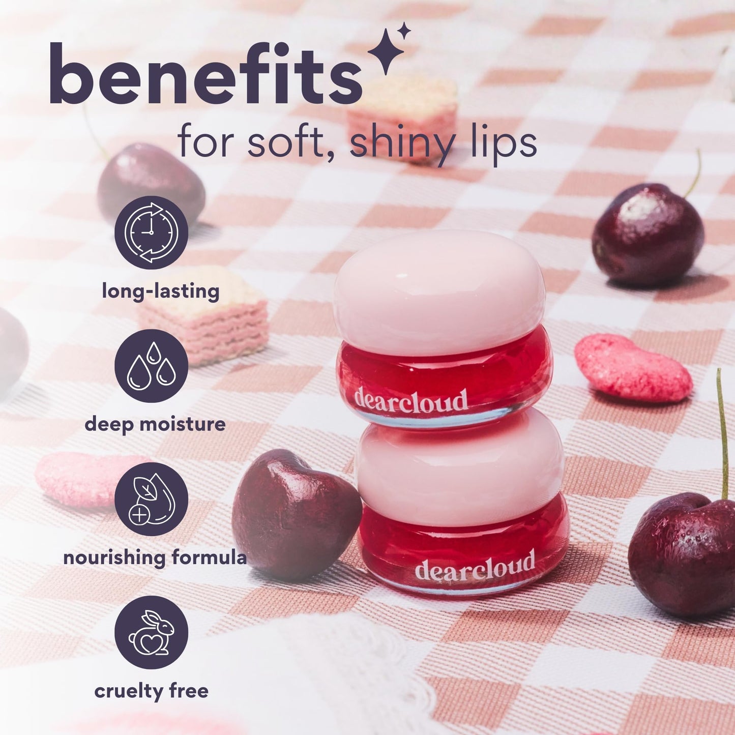 dearcloud Dewy Lip Jam - Lip Balm with Vitamin E (Deep Cherry) Beauty and Personal Care dearcloud