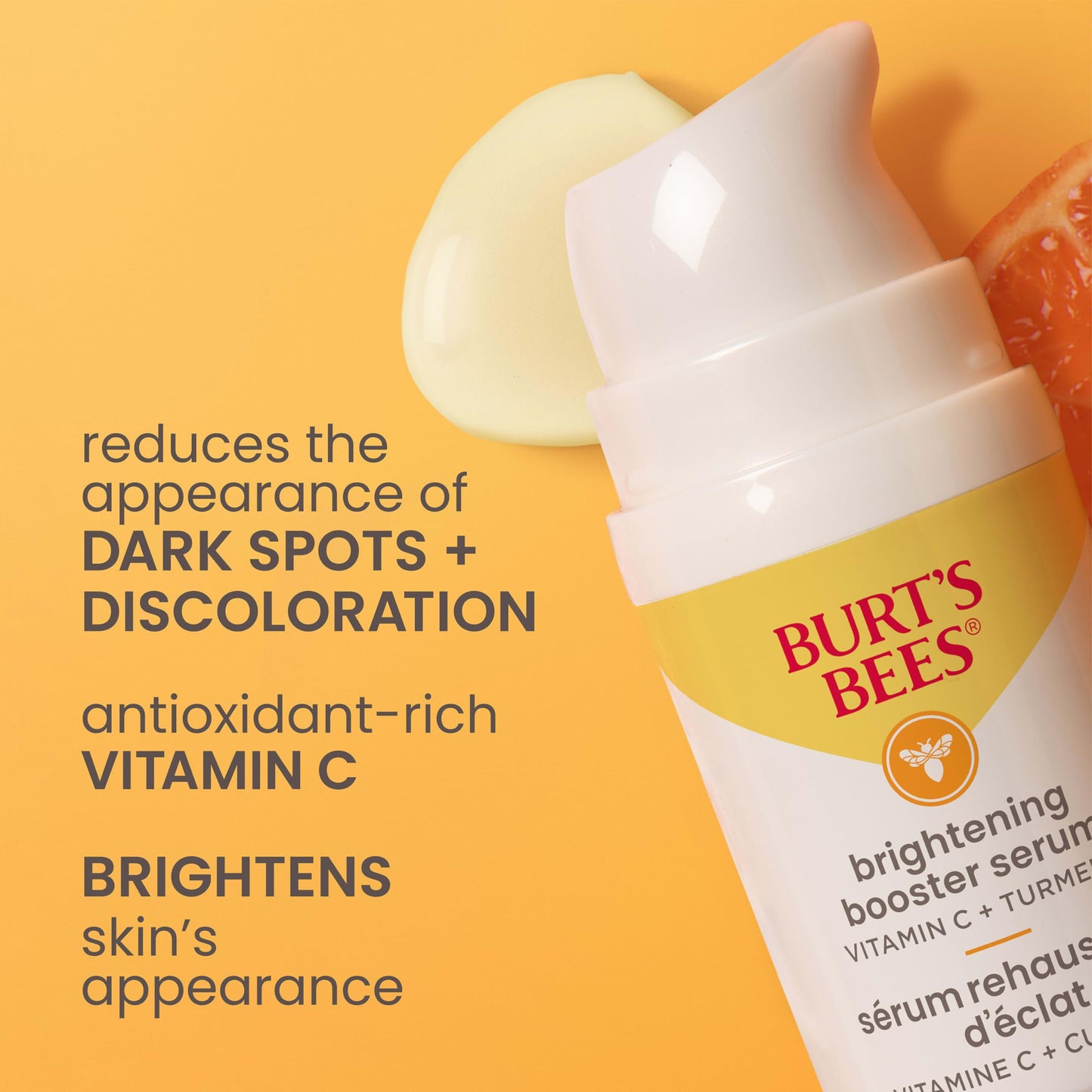 Burt's Bees Vitamin C Turmeric Facial Serum, Brightens Skin & Visibly Reduces Dark Spots, Fine Lines & Wrinkles, Naturally Hydrating, Lightweight Beauty & Personal Care Burt's Bees