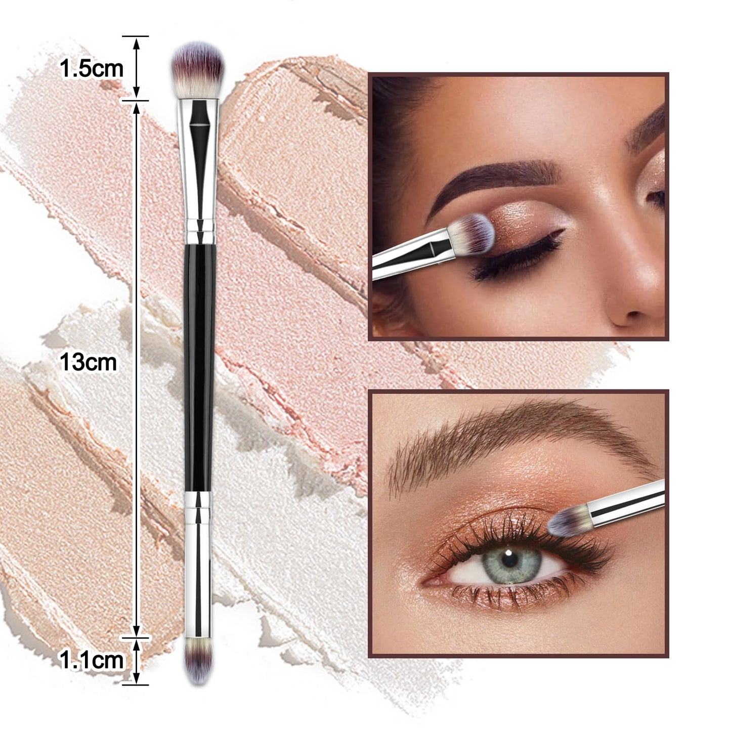 Eyeshadow Brush Eye Makeup Brush Professional Blending Eyeshadow Makeup Brushes for Concealer Eyebrows Eyeliner Soft Hairs Makeup Tool (Black-EB02) Beauty & Personal Care MUIIGOOD
