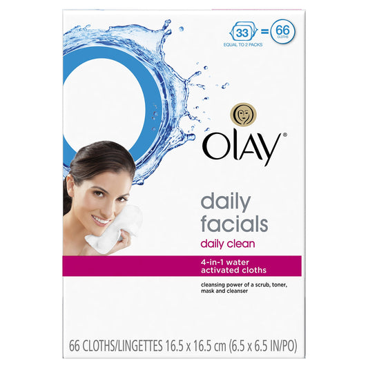 Olay Daily 4-in-1 Facial Cloth Normal Twin Pack, 66 Count Beauty & Personal Care Olay