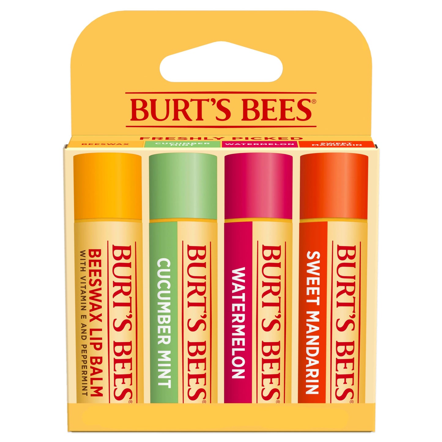 Burt's Bees Lip Balm - Original Beeswax, Cucumber Mint, Watermelon & Sweet Mandarin, With Responsibly Sourced Beeswax, Tint-Free, Natural Origin Beauty & Personal Care Burt's Bees