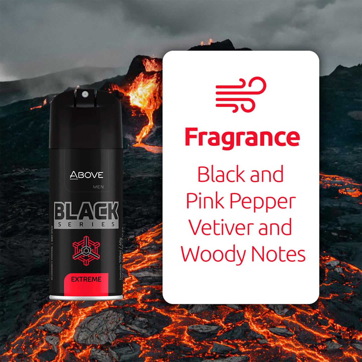 ABOVE Black Series Body Spray, Extreme, 2.12 oz - Deodorant - Woody Fragrance - Masks Perspiration Odors - Long-Lasting Dry Spray - Cruelty-Free Beauty and Personal Care ABOVE