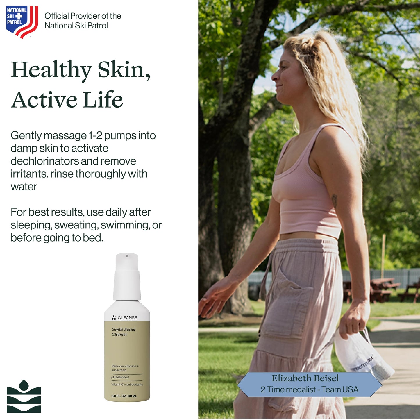 Dermasport Gentle Facial Cleanser for Athletes Hydrating Face Wash with Aloe and Hyaluronic Acid, Removes Chlorine Sweat & Sunscreen, Moisturizing Beauty & Personal Care DERMASPORT SKINCARE