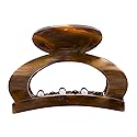 France Luxe Oval Cutout Claw Clip - Classic - Caramel Horn Beauty & Personal Care France Luxe