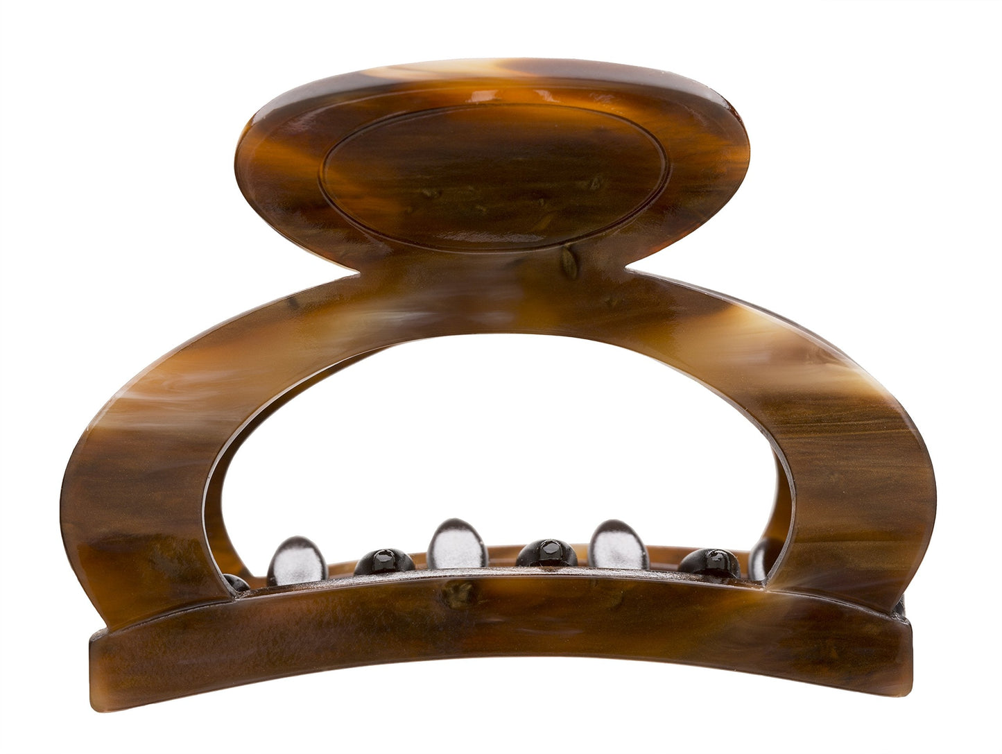 France Luxe Oval Cutout Claw Clip - Classic - Caramel Horn Beauty & Personal Care France Luxe