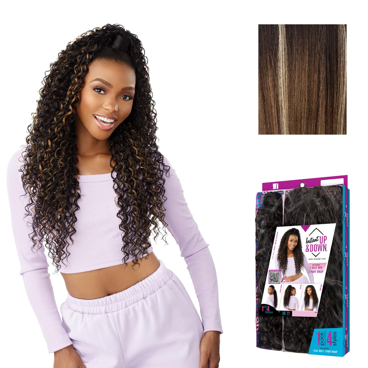 Sensationnel Instant Updown Halfwig Pony-Iud 22, BALAYAGEMOCHA