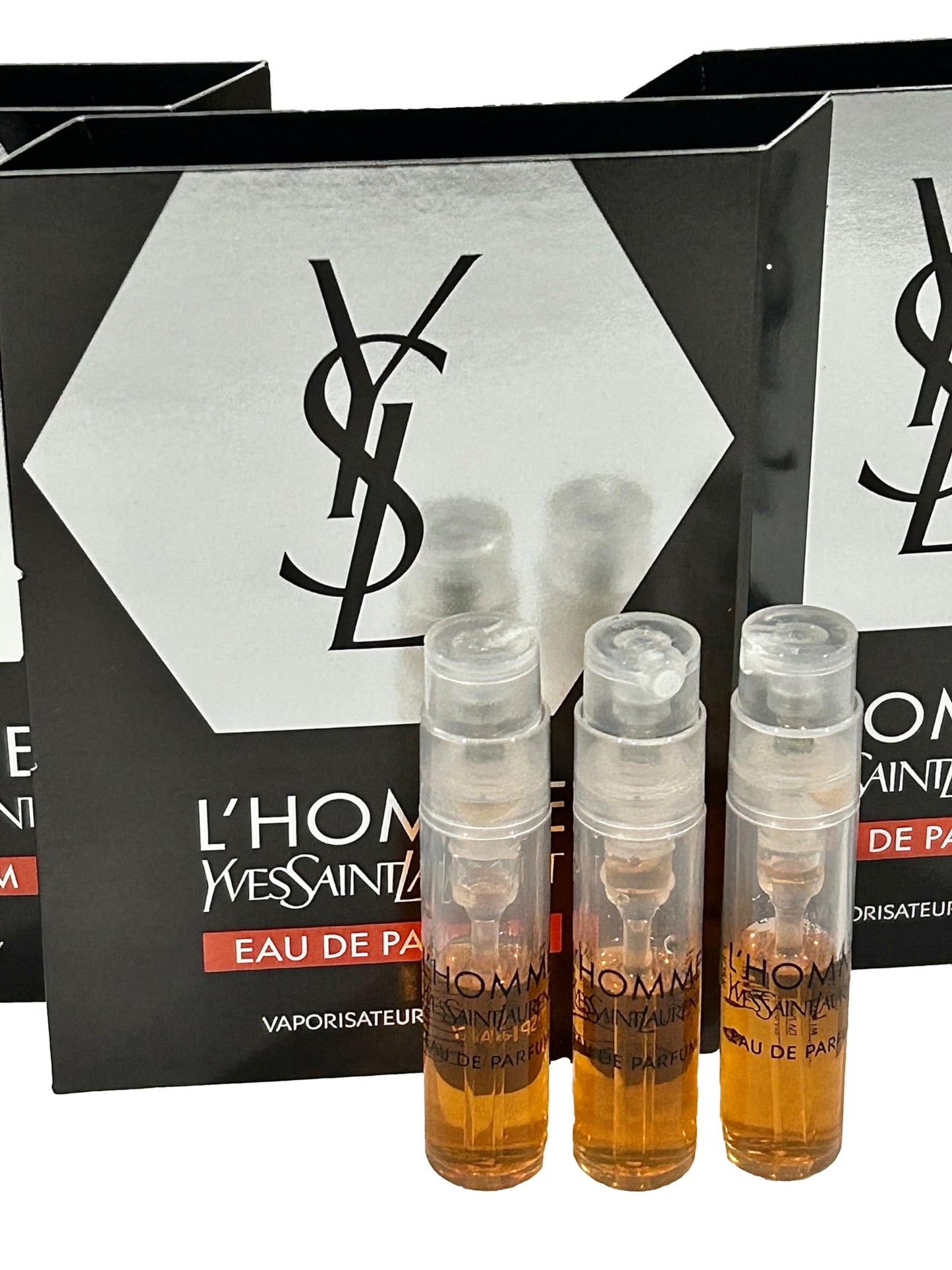 YVES SAINT LAURENT Sample Perfume MEN YSL Men Sample Perfume L'Homme EDP Spray Trial Size Partially Filled Vials 1.2 ml / 0.04 fl oz (set of 3) Beauty & Personal Care Yves Saint Laurent