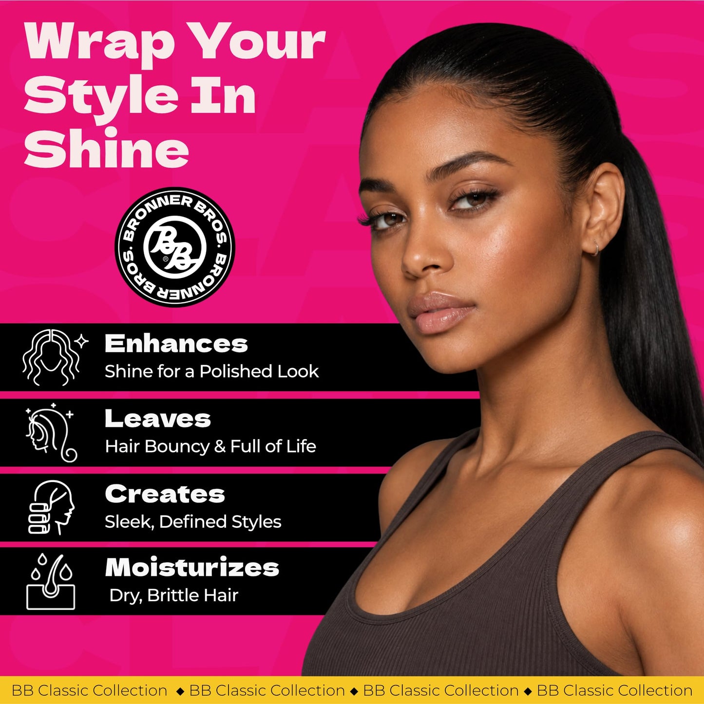 Bronner Bros BB Hair Foam Wrap Lotion - Moisturizing Wrapping Foam with Olive Oil for Hair Styling & Natural Shine - Alcohol-Free & Lightweight Beauty & Personal Care Bronner Bros